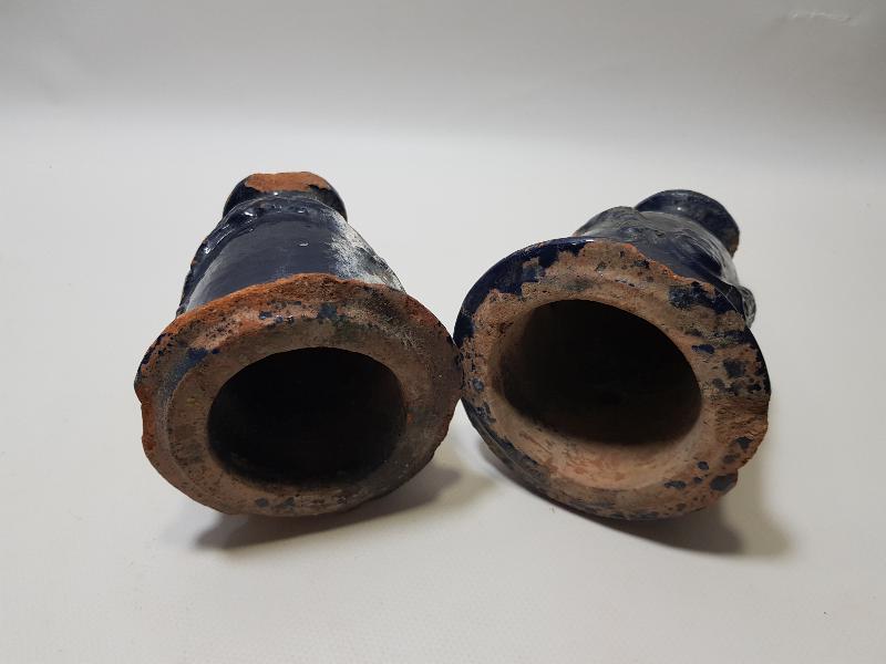 OSMANLI DÖNEMİ BİR ÇİFT TERRA COTA VAZO 