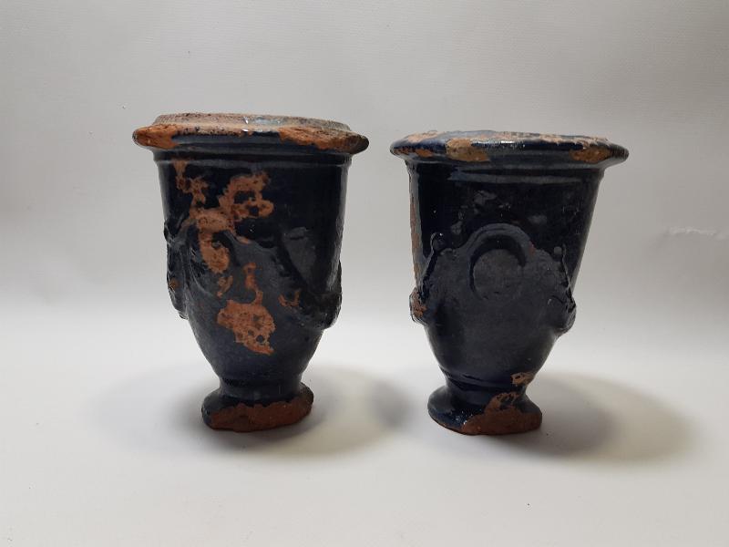 OSMANLI DÖNEMİ BİR ÇİFT TERRA COTA VAZO 