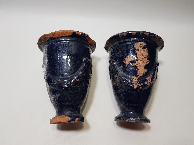 OSMANLI DÖNEMİ BİR ÇİFT TERRA COTA VAZO 