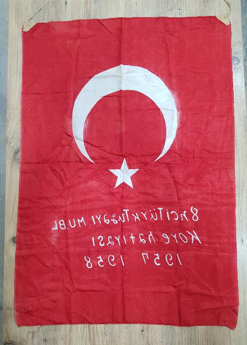 KORE SAVAŞI ÇOK NADİR ASKERİ İPEK TÜRK BAYRAĞI