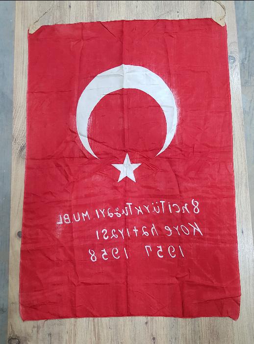 KORE SAVAŞI ÇOK NADİR ASKERİ İPEK TÜRK BAYRAĞI