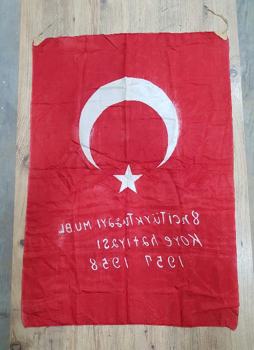 KORE SAVAŞI ÇOK NADİR ASKERİ İPEK TÜRK BAYRAĞI