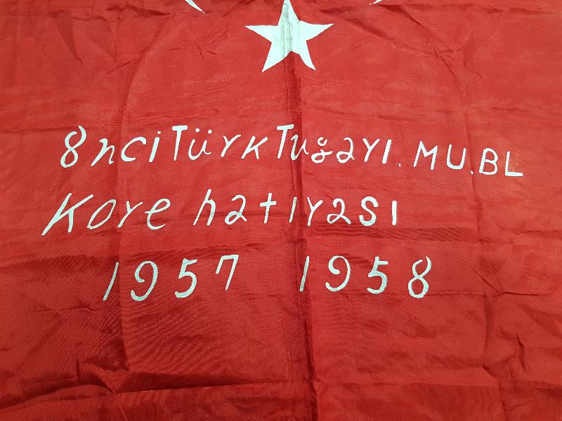 KORE SAVAŞI ÇOK NADİR ASKERİ İPEK TÜRK BAYRAĞI