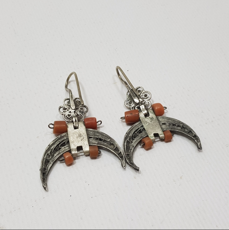 MERCAN TAŞLI ÖZEL YAPIM GÜMÜŞ KÜPE