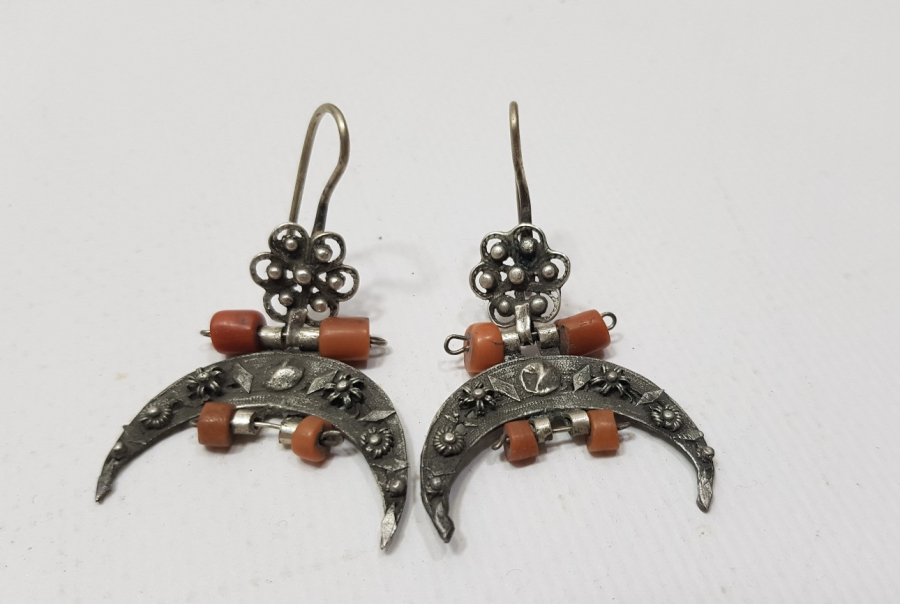 MERCAN TAŞLI ÖZEL YAPIM GÜMÜŞ KÜPE