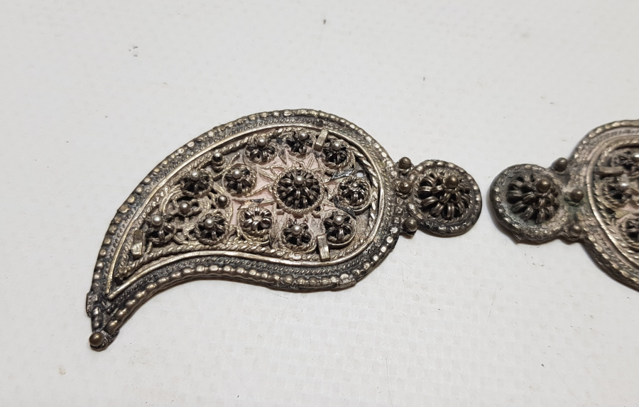 GÜHERZE İŞÇİLİKLİ OSMANLI DÖNEMİ BÜYÜK BOY ÇİFT CEPKEN DÜĞMESİ