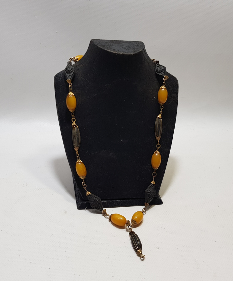 OSMANLI DÖNEMİ ÇOK NADİR MİSKİ AMBER KADIN KOLYESİ