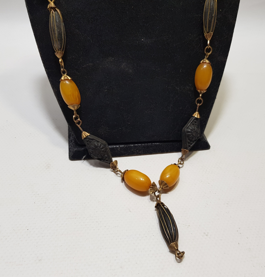 OSMANLI DÖNEMİ ÇOK NADİR MİSKİ AMBER KADIN KOLYESİ