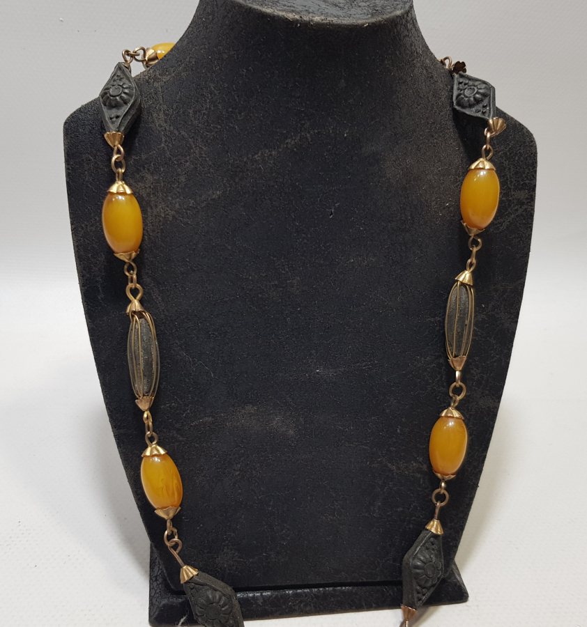 OSMANLI DÖNEMİ ÇOK NADİR MİSKİ AMBER KADIN KOLYESİ