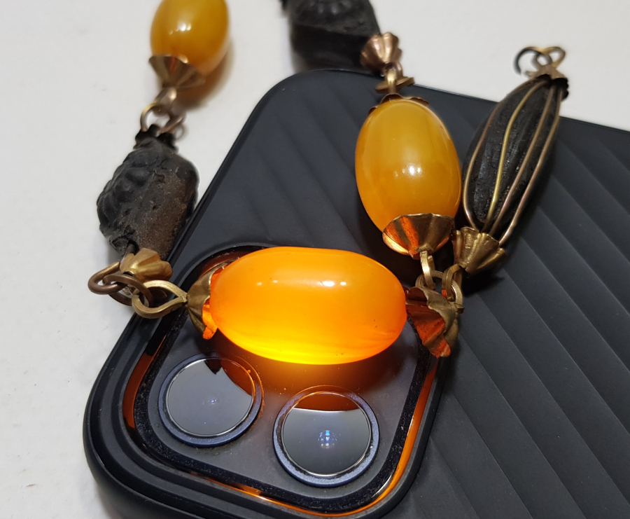 OSMANLI DÖNEMİ ÇOK NADİR MİSKİ AMBER KADIN KOLYESİ