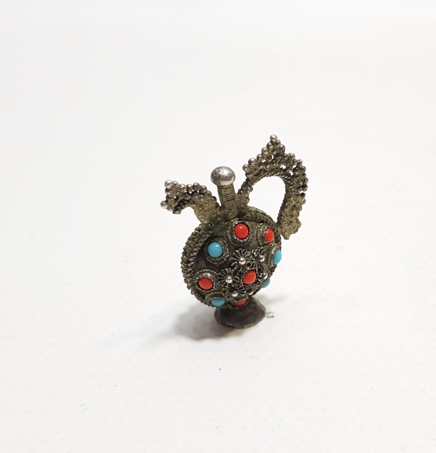 OSMANLI DÖNEMİ EL YAPIMI İBRİK FORMLU MİNYATÜR OBJE