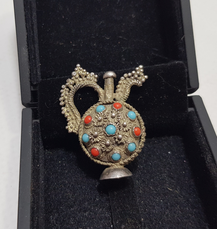 OSMANLI DÖNEMİ EL YAPIMI İBRİK FORMLU MİNYATÜR OBJE