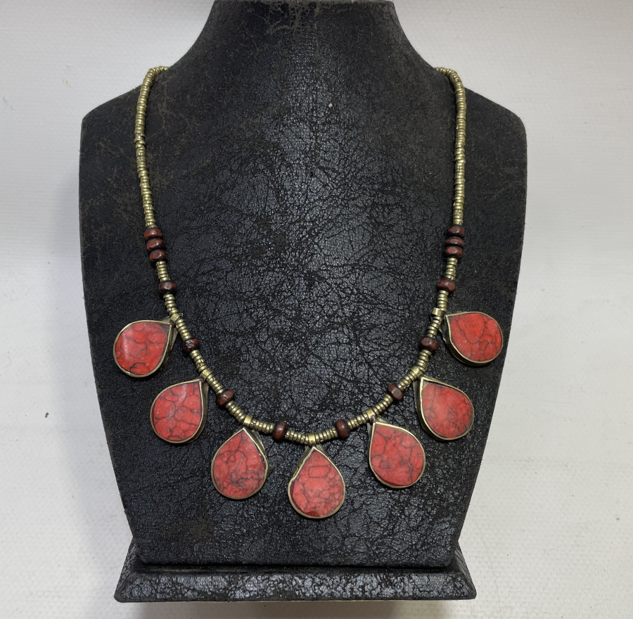 TURKUAZ TAŞLI ANTİKA TÜRKMEN İŞİ GERDANLIK