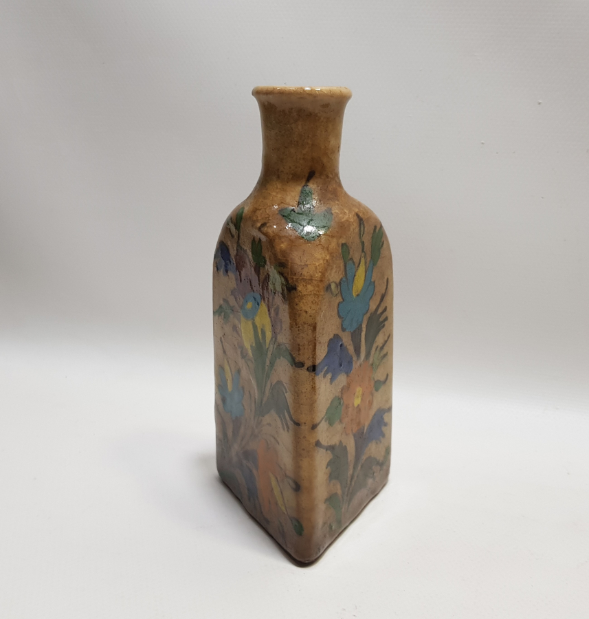 ÜZERİ KUŞ FİGÜRLÜ OSMANLI DÖNEMİ EL BOYAMA ÇOK NADİR ECZACI ŞİŞESİ