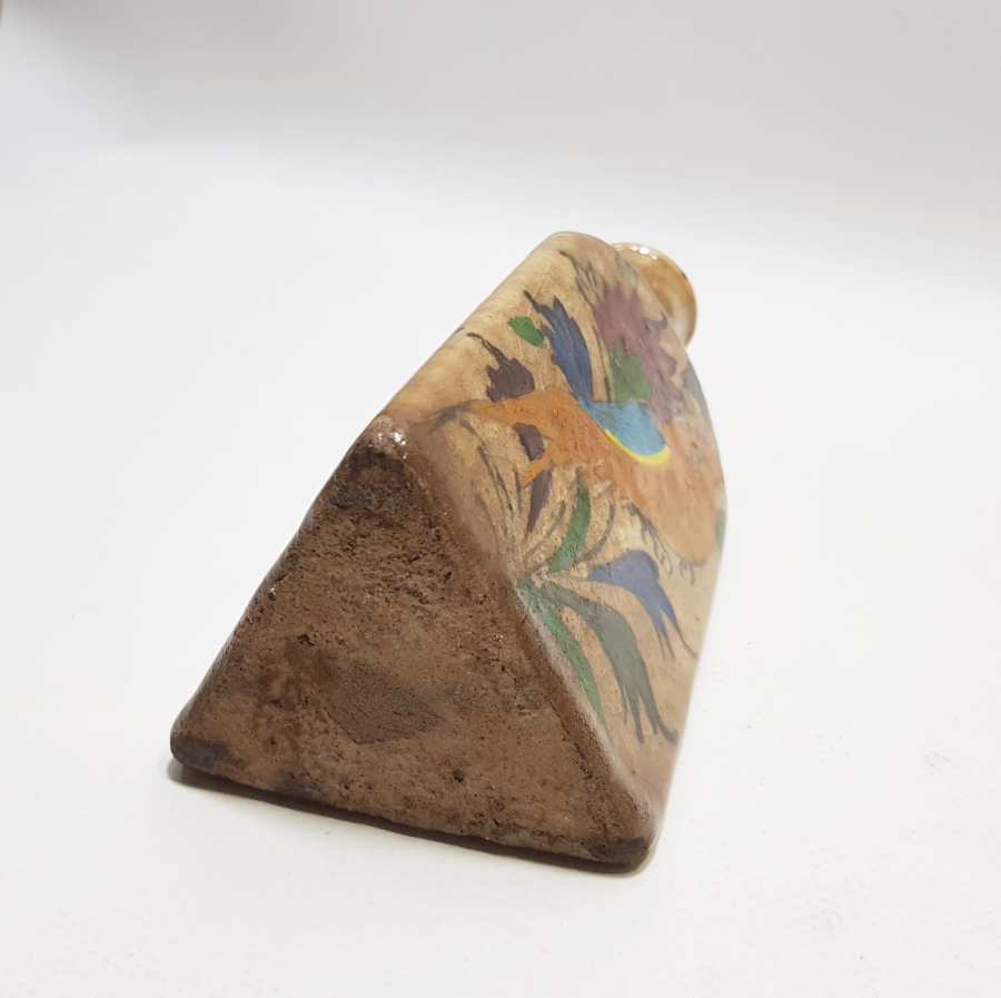 ÜZERİ KUŞ FİGÜRLÜ OSMANLI DÖNEMİ EL BOYAMA ÇOK NADİR ECZACI ŞİŞESİ