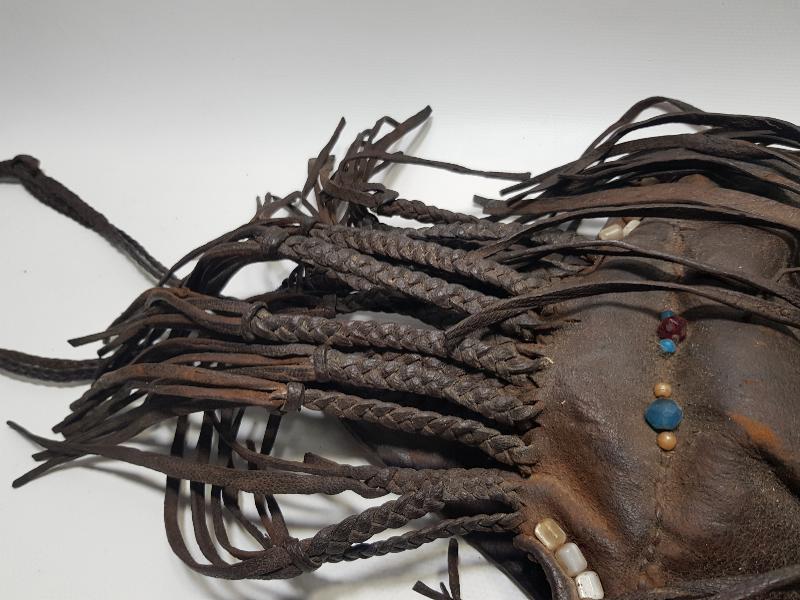 OSMANLI DÖNEMİ TEKKE İŞİ DERİ AVCI ÇANTASI