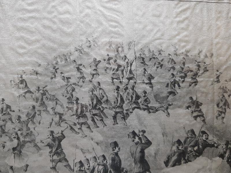 OSMANLI-YUNAN MUHAREBESİ HATIRASI ÇOK NADİR İPEK MENDİL