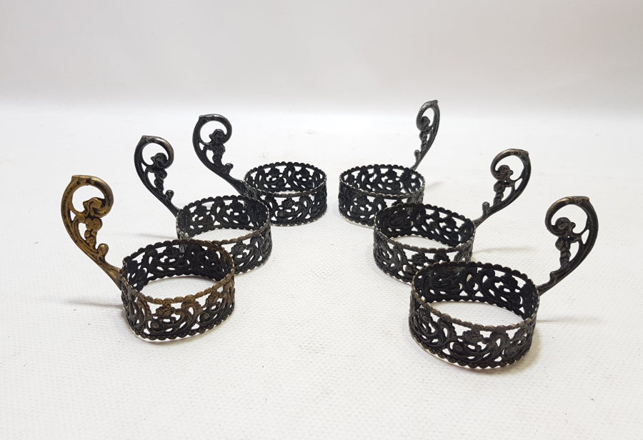 GÜMÜŞ KAPLAMA 6 ADET ANTİKA KABARTMA İŞÇİLİKLİ BARDAK ISTAKASI