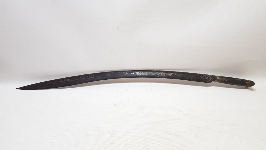 OSMANLI DÖNEMİ ÇOK NADİR GÜMÜŞ ÇAKMA İŞÇİLİKLİ KEMANKEŞ KILICI - KEMANKEŞ YATAĞANI