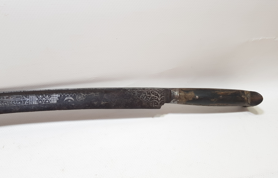 OSMANLI DÖNEMİ ÇOK NADİR GÜMÜŞ ÇAKMA İŞÇİLİKLİ KEMANKEŞ KILICI - KEMANKEŞ YATAĞANI