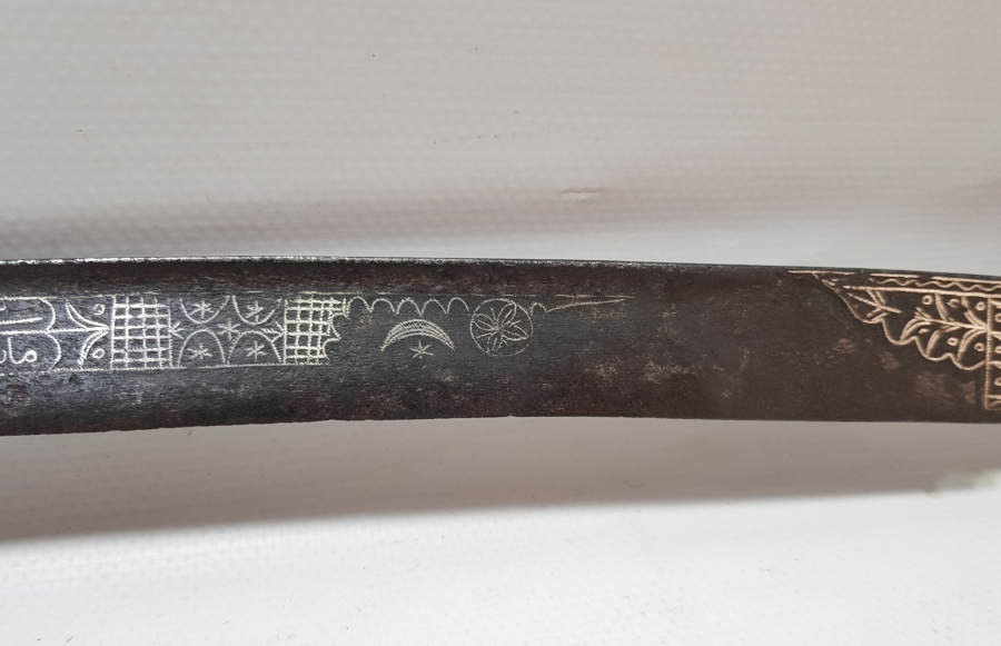 OSMANLI DÖNEMİ ÇOK NADİR GÜMÜŞ ÇAKMA İŞÇİLİKLİ KEMANKEŞ KILICI - KEMANKEŞ YATAĞANI