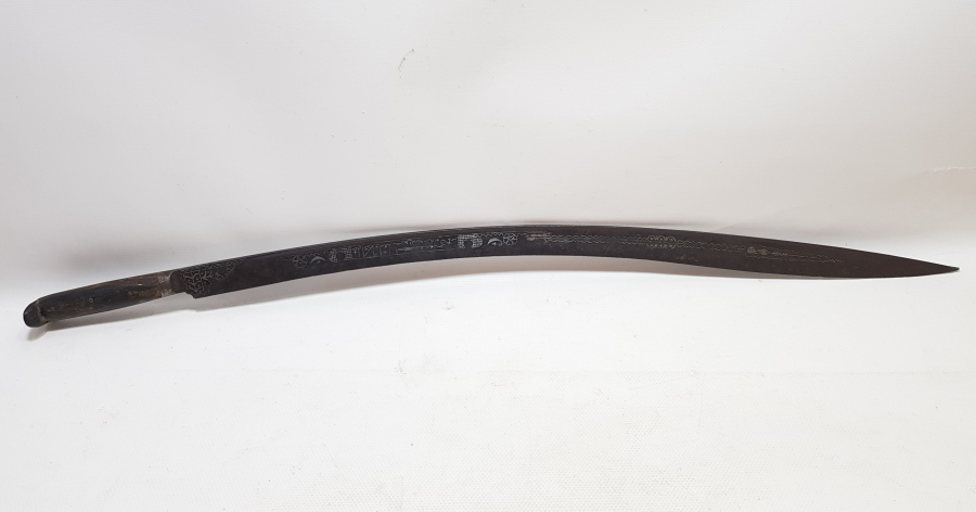 OSMANLI DÖNEMİ ÇOK NADİR GÜMÜŞ ÇAKMA İŞÇİLİKLİ KEMANKEŞ KILICI - KEMANKEŞ YATAĞANI