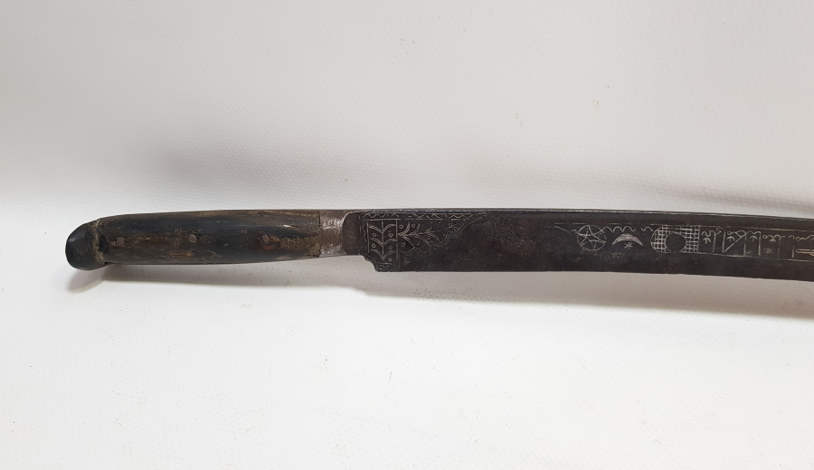 OSMANLI DÖNEMİ ÇOK NADİR GÜMÜŞ ÇAKMA İŞÇİLİKLİ KEMANKEŞ KILICI - KEMANKEŞ YATAĞANI