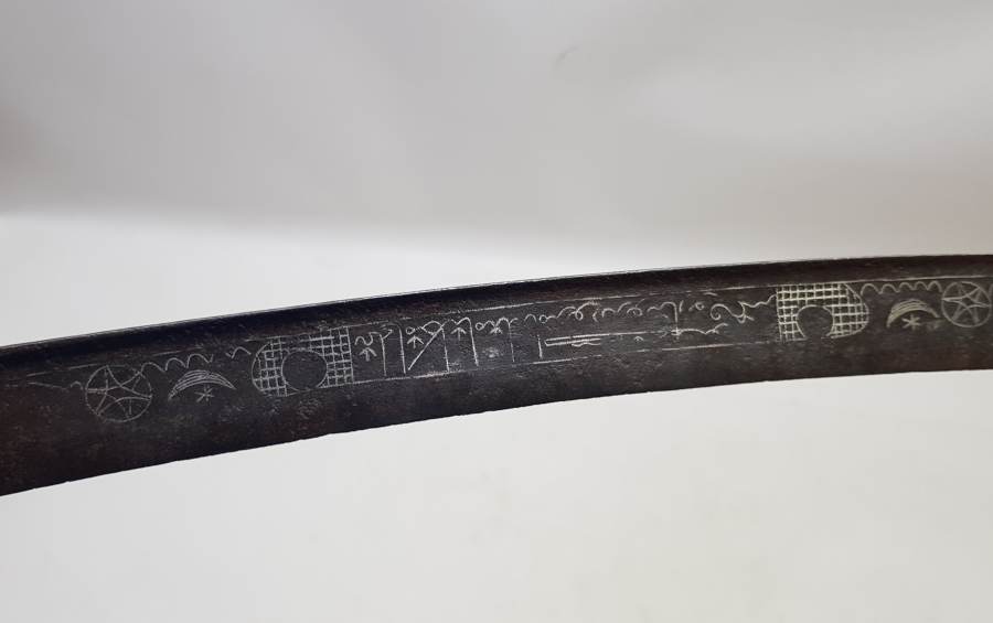 OSMANLI DÖNEMİ ÇOK NADİR GÜMÜŞ ÇAKMA İŞÇİLİKLİ KEMANKEŞ KILICI - KEMANKEŞ YATAĞANI