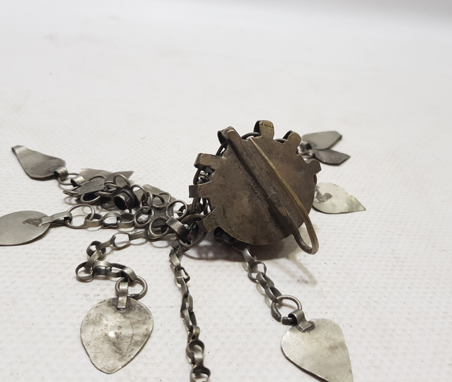 OSMANLI DÖNEMİ NADİR FORMDA GÜMÜŞ GELİN ALINLIĞI