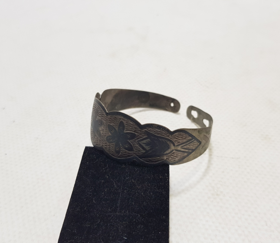 OSMANLI DÖNEMİ ÜZERİ VAN LALELİ VE OSMANLI YILDIZLI ERMENİ İŞİ GÜMÜŞ BİLEZİK