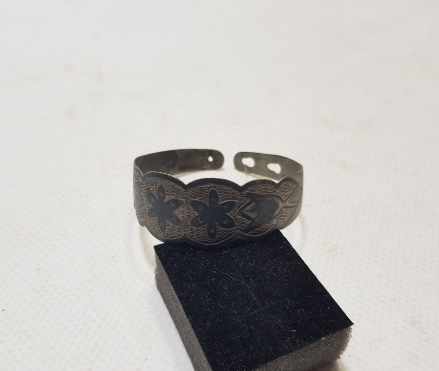 OSMANLI DÖNEMİ ÜZERİ VAN LALELİ VE OSMANLI YILDIZLI ERMENİ İŞİ GÜMÜŞ BİLEZİK