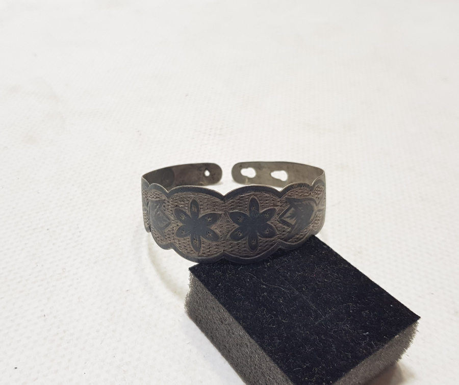 OSMANLI DÖNEMİ ÜZERİ VAN LALELİ VE OSMANLI YILDIZLI ERMENİ İŞİ GÜMÜŞ BİLEZİK