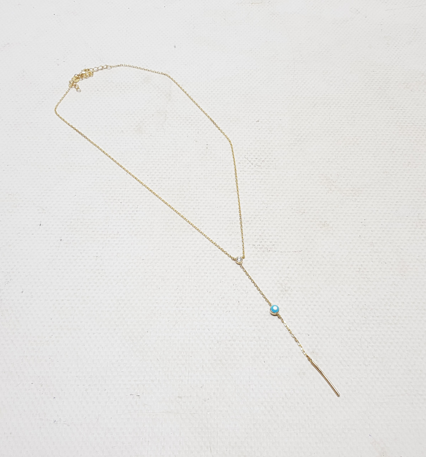 ÖZEL DİZAYN GÜMÜŞ ÜZERİ ALTIN KAPLAMA KOLYE