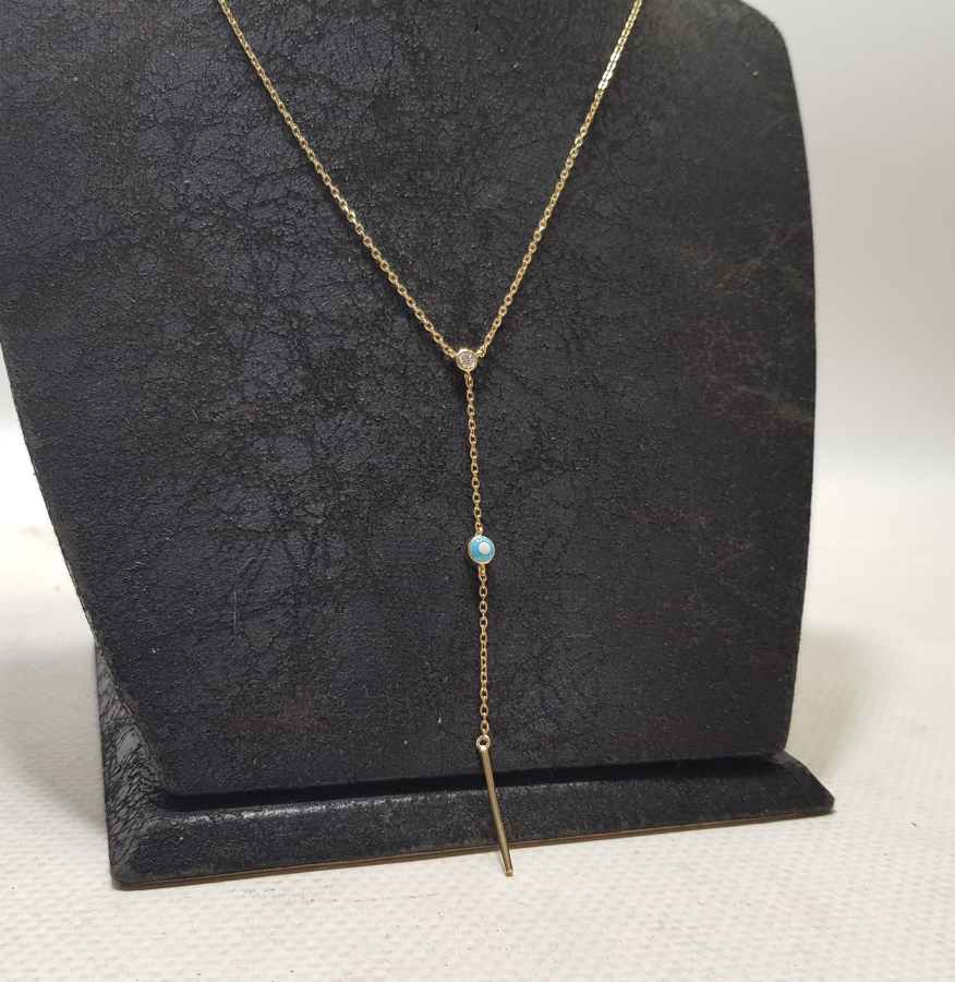 ÖZEL DİZAYN GÜMÜŞ ÜZERİ ALTIN KAPLAMA KOLYE