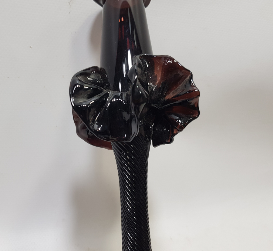 ÜFLEME CAMDAN MAMUL KOPARMA İŞÇİLİKLİ ANTİKA MURANO ŞAMDAN