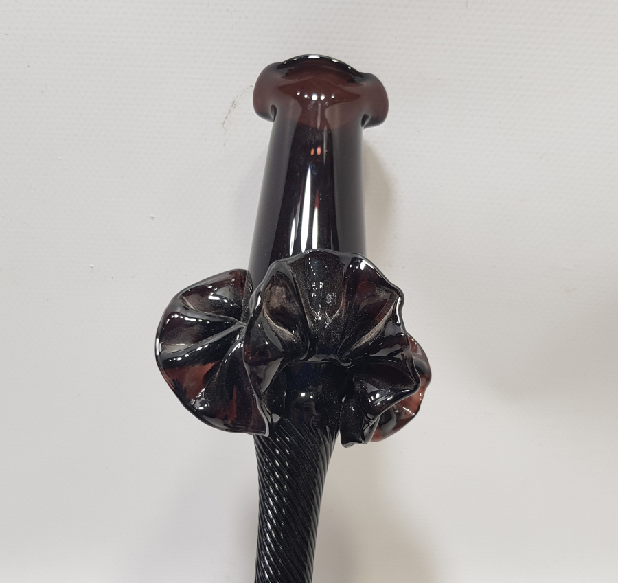 ÜFLEME CAMDAN MAMUL KOPARMA İŞÇİLİKLİ ANTİKA MURANO ŞAMDAN