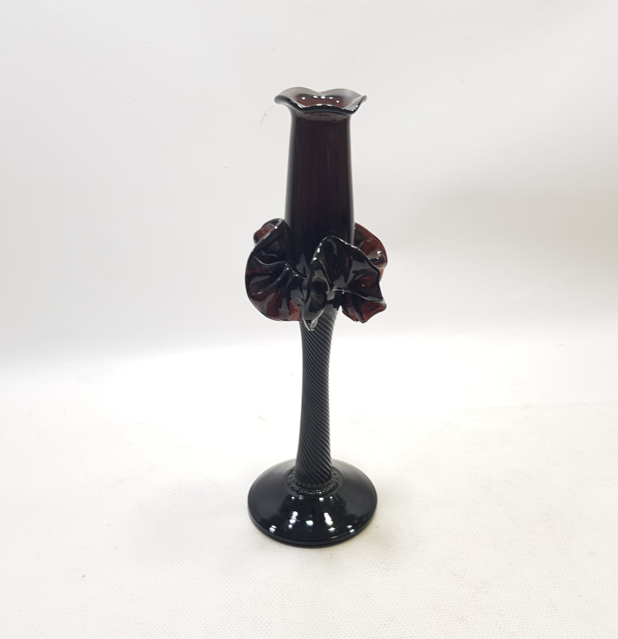 ÜFLEME CAMDAN MAMUL KOPARMA İŞÇİLİKLİ ANTİKA MURANO ŞAMDAN