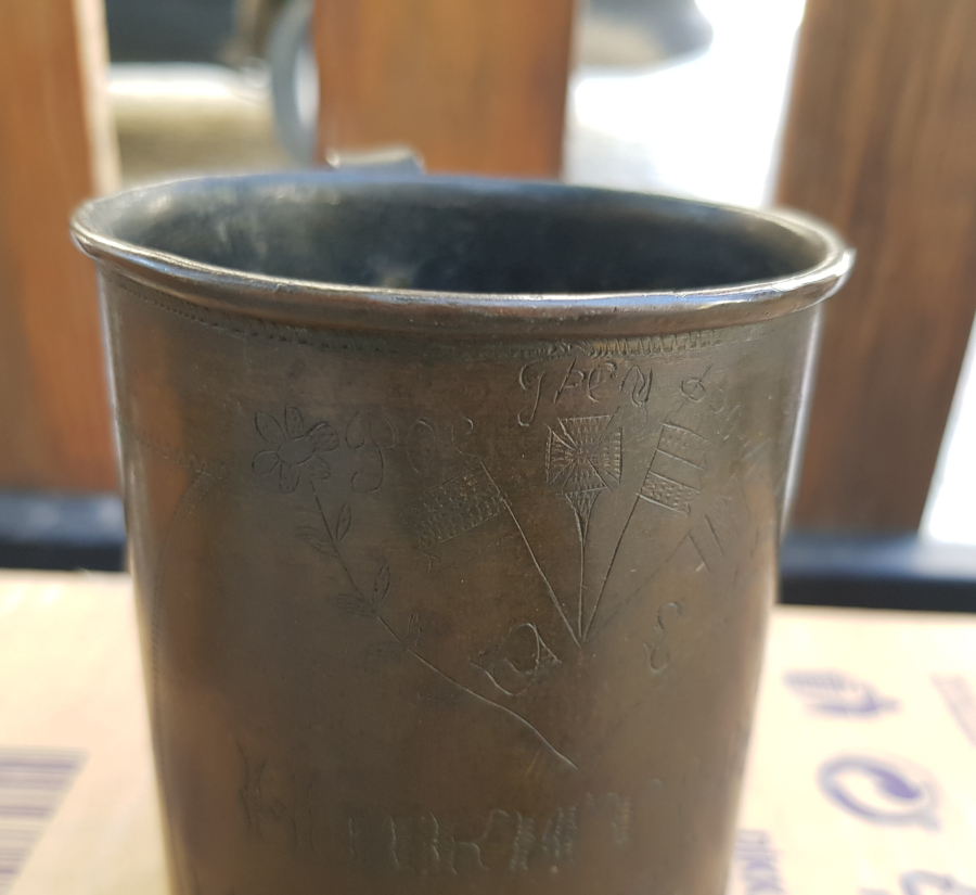 1. DÜNYA SAVAŞI DÖNEMİ ÇOK NADİR RUM İŞİ ANTİKA KULPLU BARDAK