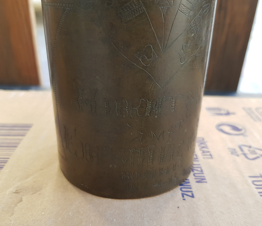 1. DÜNYA SAVAŞI DÖNEMİ ÇOK NADİR RUM İŞİ ANTİKA KULPLU BARDAK