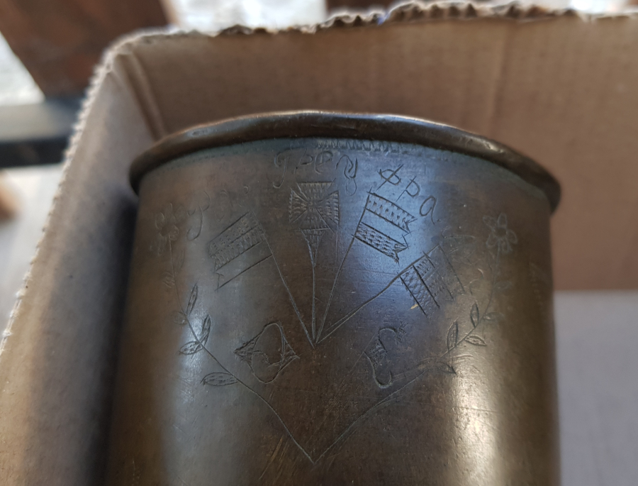 1. DÜNYA SAVAŞI DÖNEMİ ÇOK NADİR RUM İŞİ ANTİKA KULPLU BARDAK