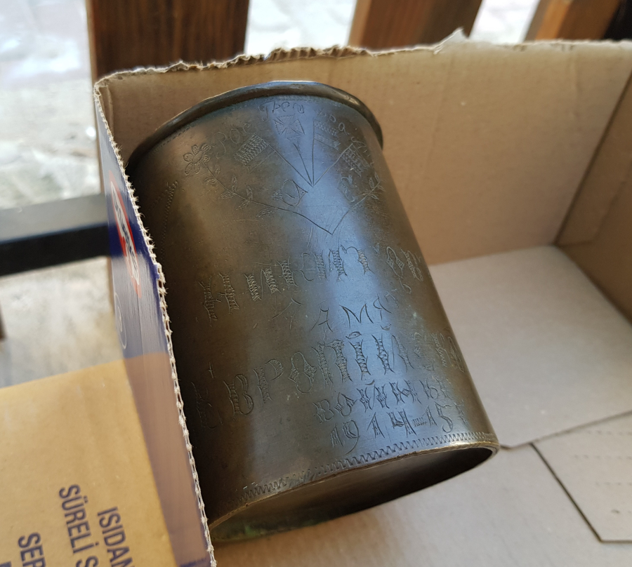 1. DÜNYA SAVAŞI DÖNEMİ ÇOK NADİR RUM İŞİ ANTİKA KULPLU BARDAK