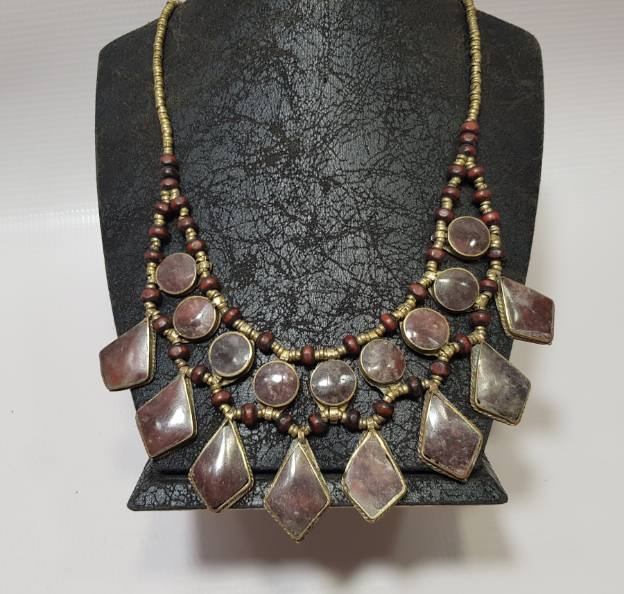 DOĞAL TAŞLI TÜRKMEN İŞİ ANTİKA GERDANLIK