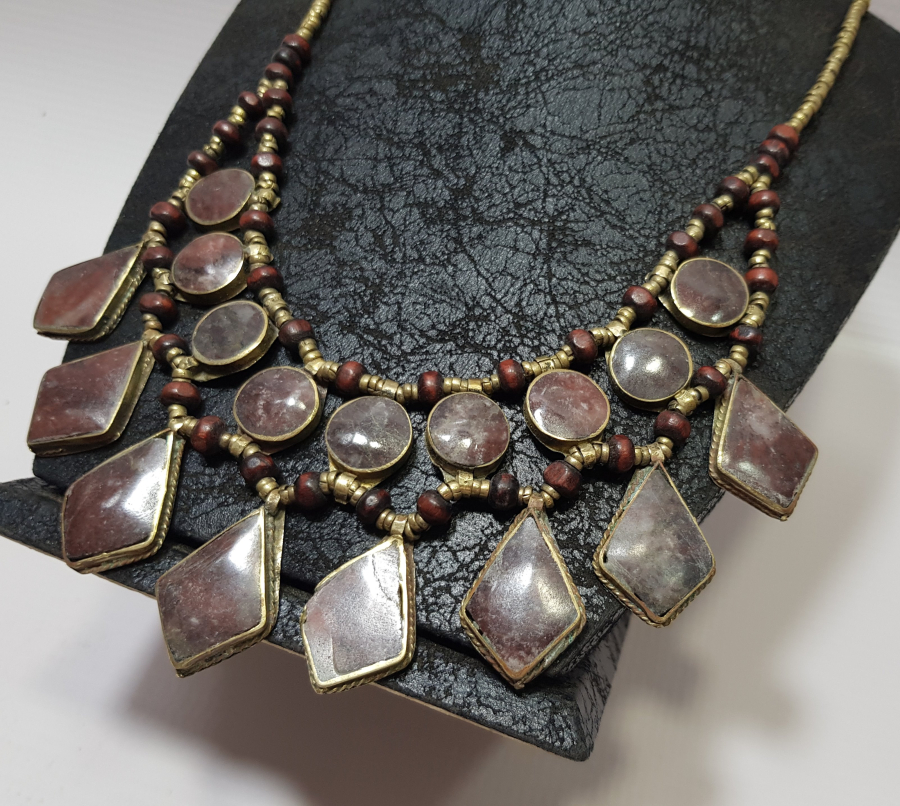 DOĞAL TAŞLI TÜRKMEN İŞİ ANTİKA GERDANLIK