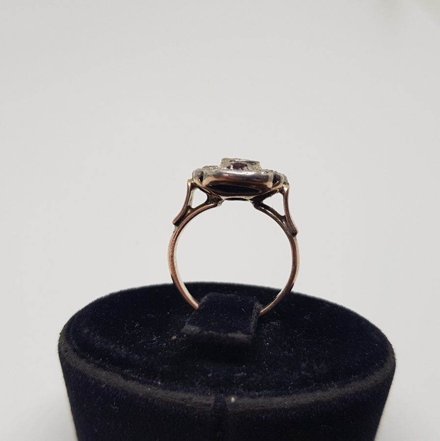 YAKUT VE PIRLANTA TAŞLI ÖZEL YAPIM ALTIN YÜZÜK