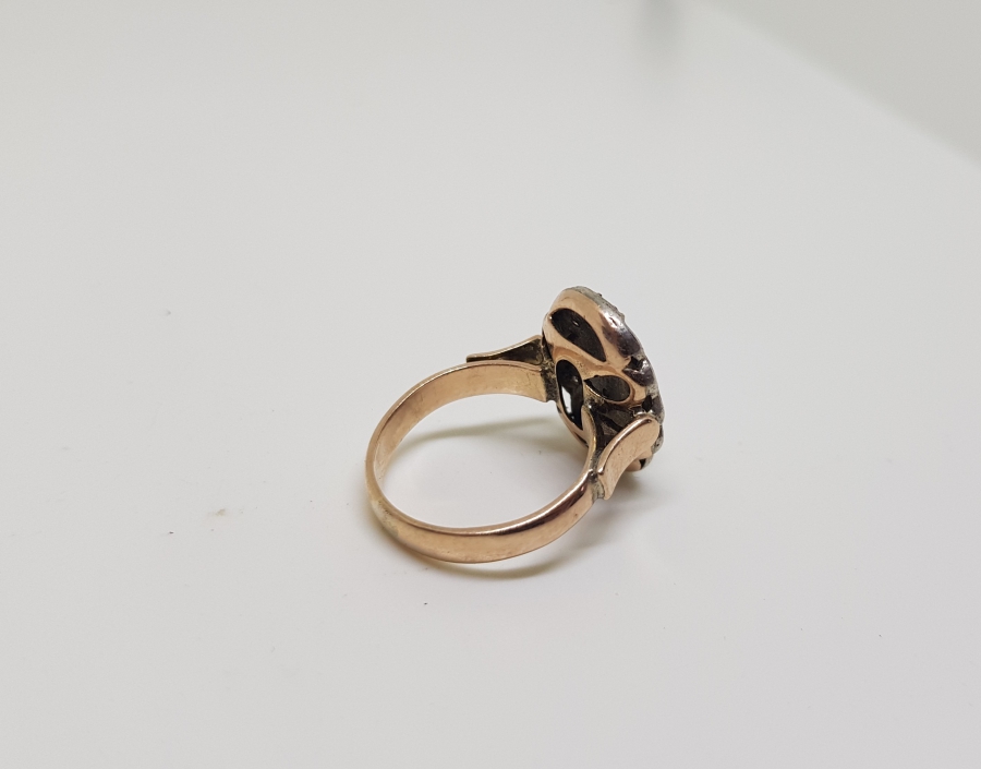 YAKUT VE PIRLANTA TAŞLI ÖZEL YAPIM ALTIN YÜZÜK