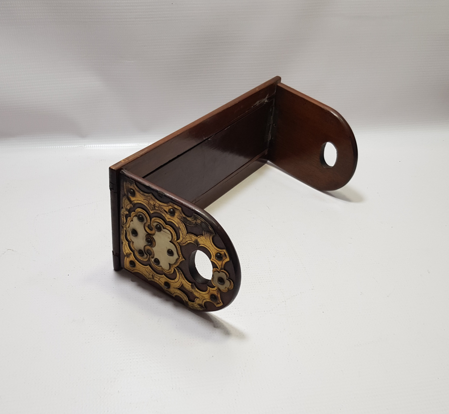 OSMANLI DÖNEMİ AHŞAP ÜZERİ ALTIN VARAKLI METAL VE FİLDİŞİ APLİKLİ ÇOK NADİR MASA ÜSTÜ KİTAPLIĞI