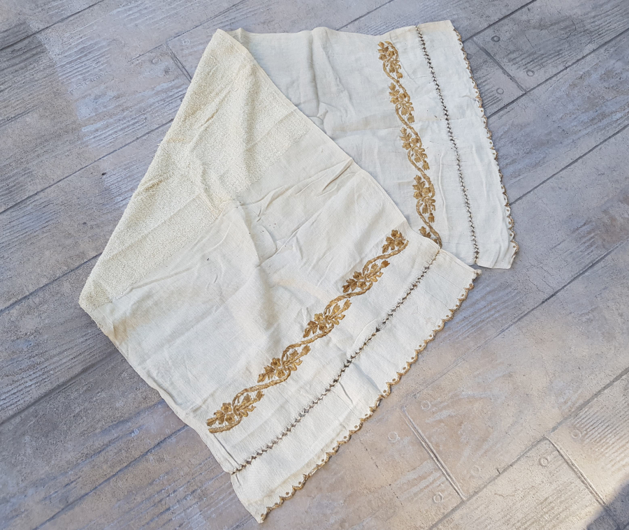 OSMANLI DÖNEMİ ALTIN SIRMA İŞÇİLİKLİ EL İŞİ BURSA YAĞLIK