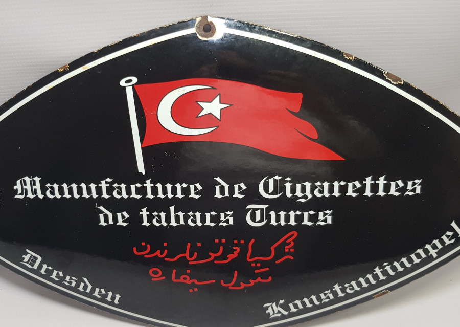 OSMANLICA VE FRANSIZCA YAZILI YÜKSEK KONDİSYONDA OSMANLI EMAYE TABELA