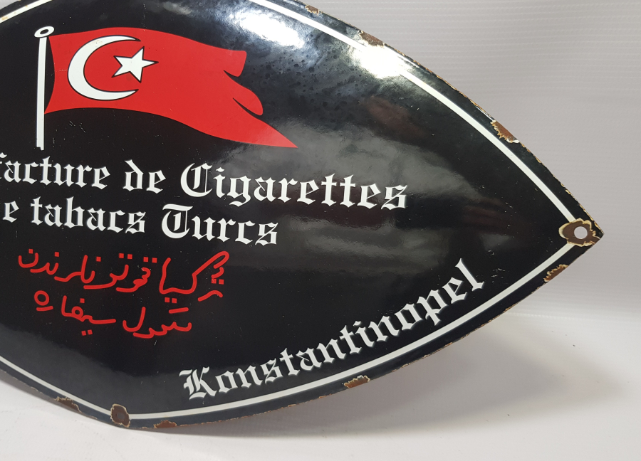 OSMANLICA VE FRANSIZCA YAZILI YÜKSEK KONDİSYONDA OSMANLI EMAYE TABELA