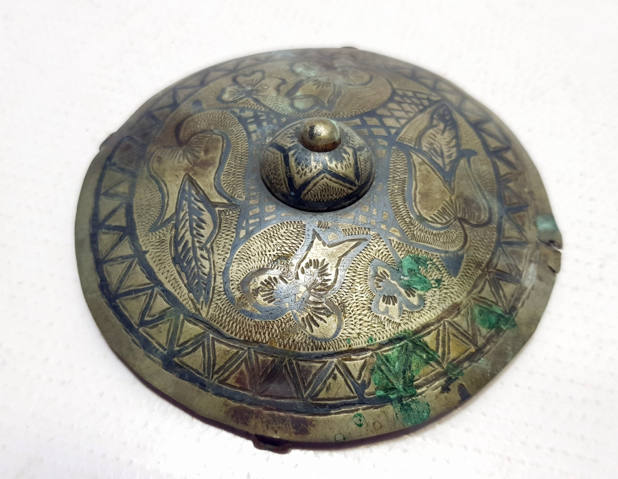 ÜZERİ LALE MOTİFLİ OSMANLI DÖNEMİ ERMENİ İŞİ GÜMÜŞ GELİN ALINLIĞI